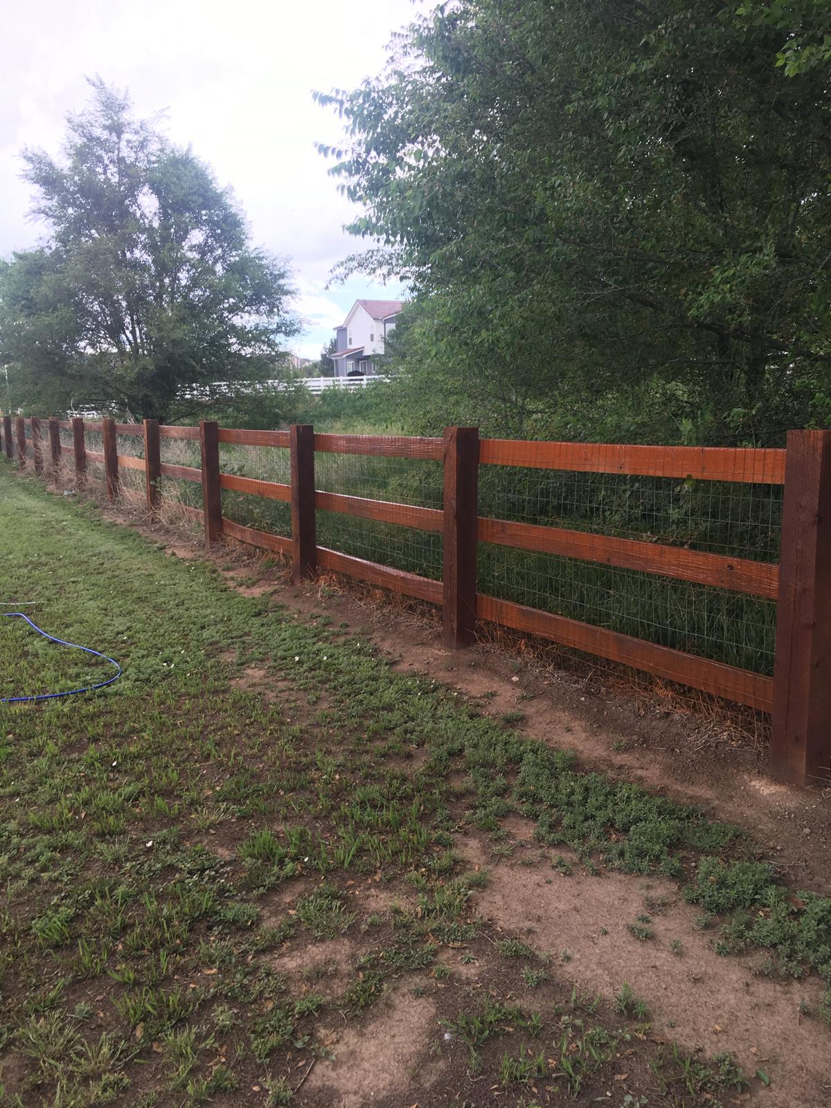 A ranch fence.